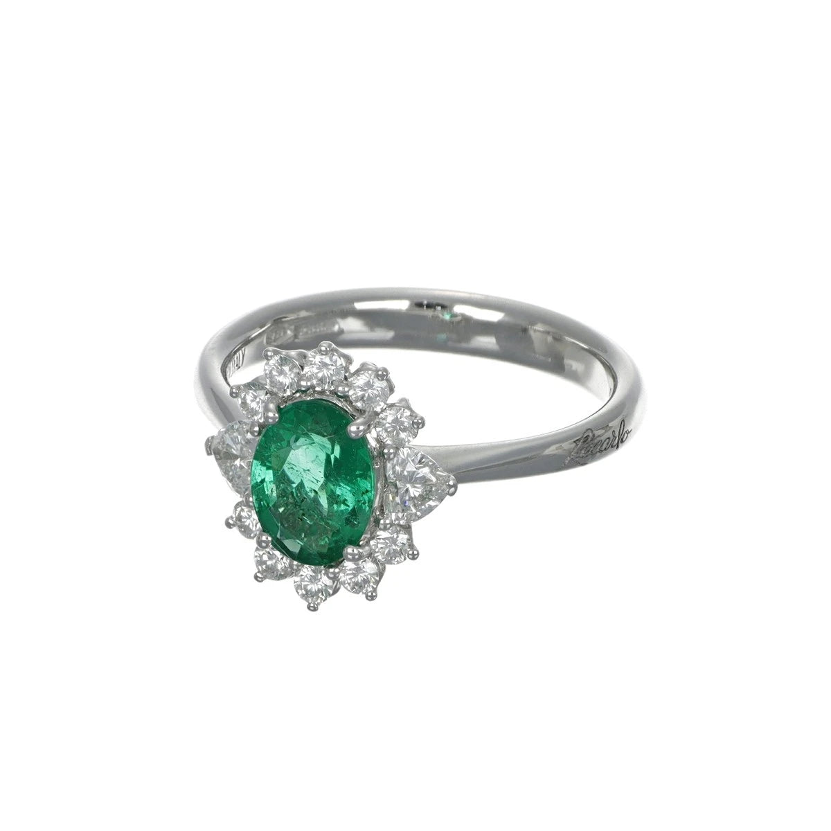 Anello Recarlo in oro bianco, smeraldo e diamanti, 0.83ct di smeraldi - R79CC001/SM030