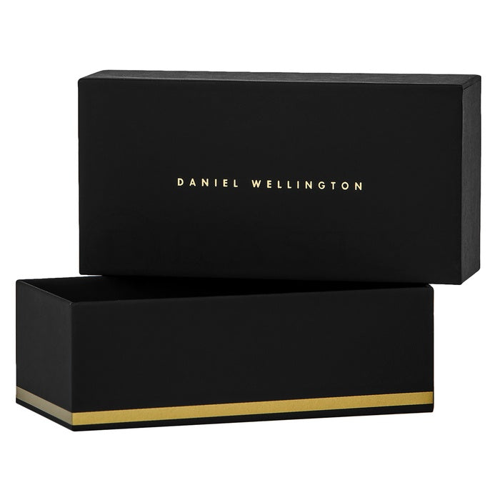 Daniel Wellington Uhr, Kautschukarmband, schwarzes Zifferblatt, roségoldfarbene Lünette, 40 mm – DW00100412
