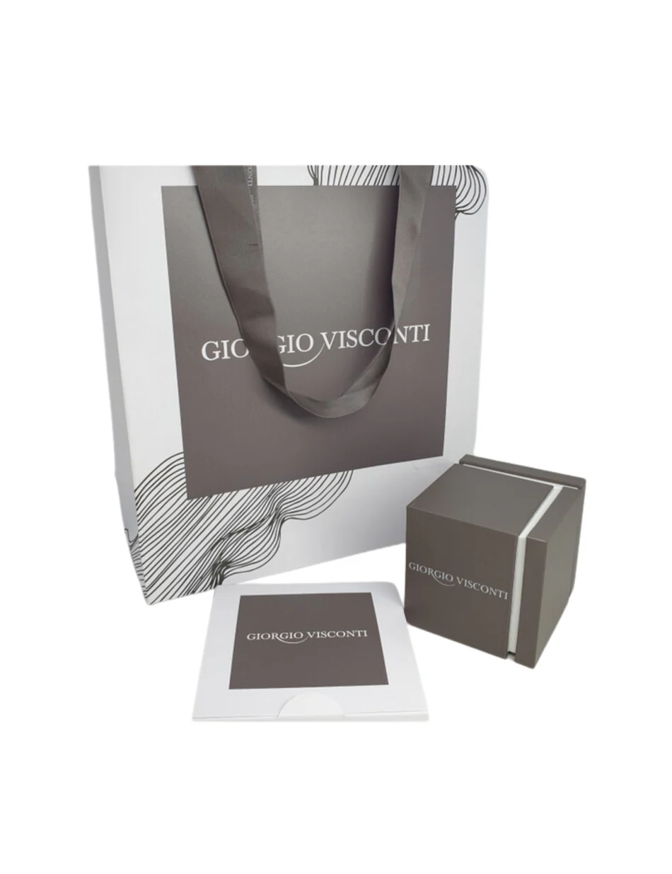 Girocollo Giorgio Visconti con Zaffiro centrale e giro di diamanti, in oro bianco 18kt, 0.21ct di zaffiro - GB37760Z