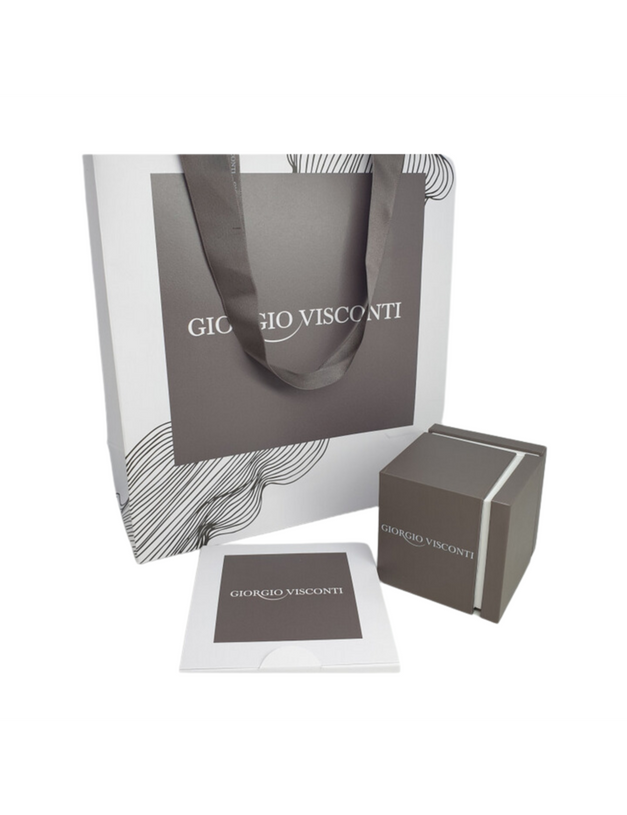 Orecchini Giorgio Visconti smeraldi, in oro bianco 18kt e giro di diamanti, 0.37ct di smeraldi - BB37759S
