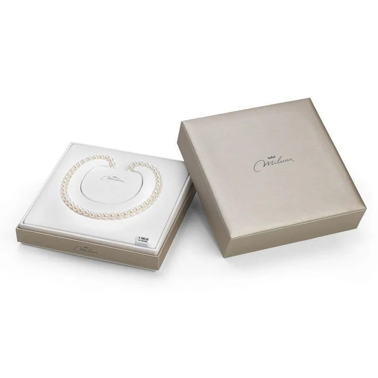 Collana Miluna con perle orientali di acqua dolce e chiusura in oro bianco 9kt, 5-5.5mm - PCL6929BX