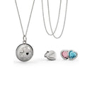 Collana Suonamore in argento con due pietre colorate e un ciondolo cuore addizionale - SNM070