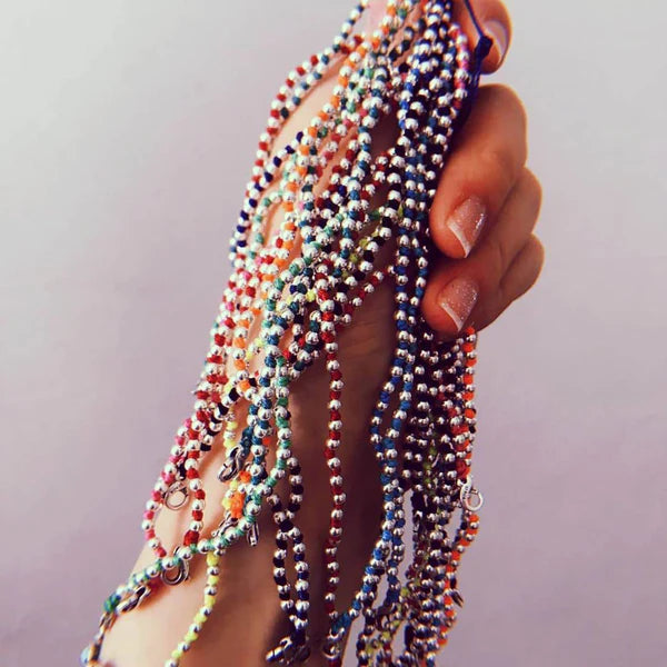 BRACCIALE Spadarella Crushed, colore blu fluo, 19cm - SPBR03-Blu fluo