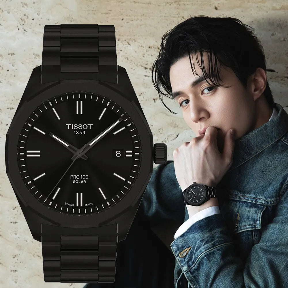 Tissot PRC 100 Solar, total black, 39mm - T1514223305100