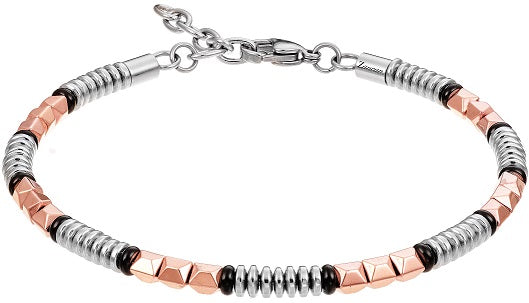 Zancan Men's Steel Bracelet with Geometric Links – Hiteck – UHB087