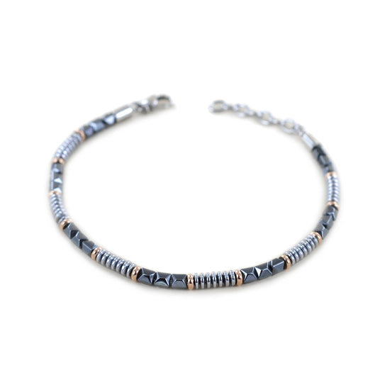 Bracciale Zancan da uomo in acciaio silver nero e rose – Hiteck – UHB088