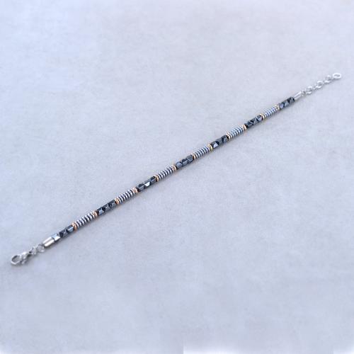 Bracciale Zancan da uomo in acciaio silver nero e rose – Hiteck – UHB088