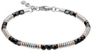 Bracciale Zancan da uomo in acciaio silver nero e rose – Hiteck – UHB088