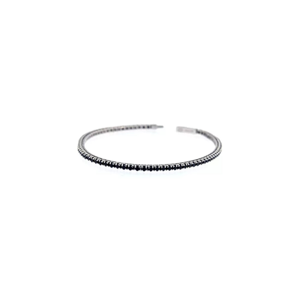 Tennis homme en argent avec spinelles noires - ESB077