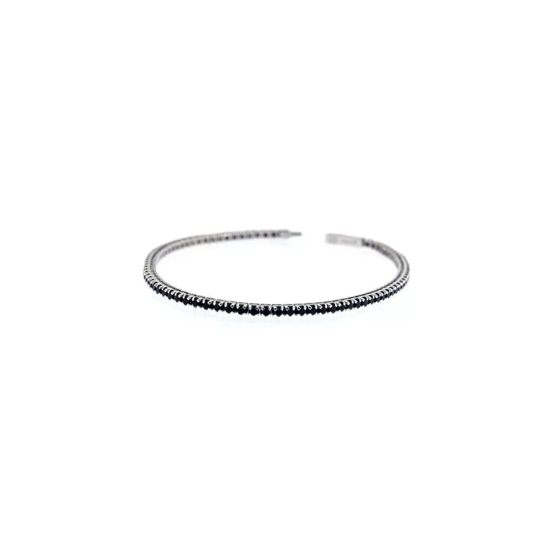 Tennis homme en argent avec spinelles noires - ESB077
